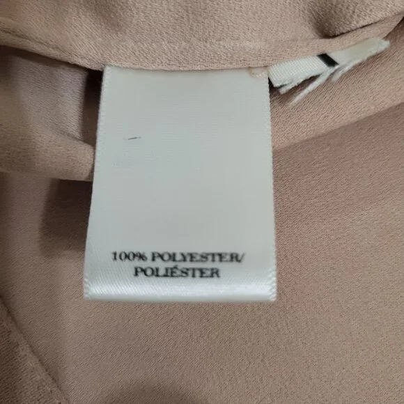 Ann Taylor Sleeveless Mock Neck Tank Blouse with Pleats SZ Small Pinkish Beige - Picture 8 of 10